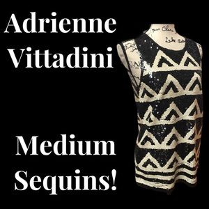 Sz M Adrienne Vittadini Sequined Top